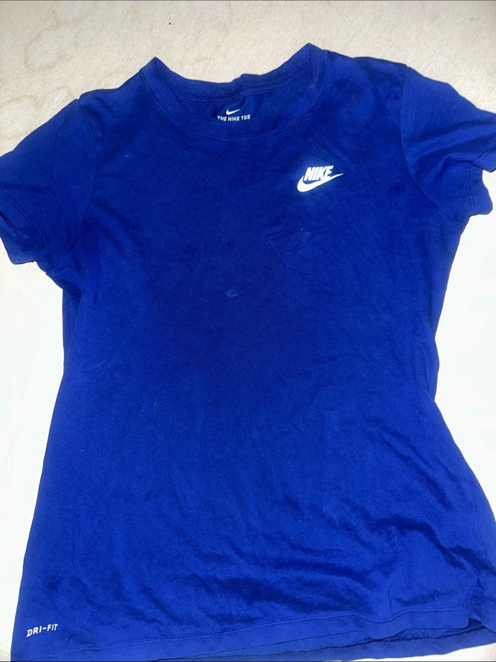 Womens Size S Nike Dri-FIT Short Sleeve Tee — Deep Blue
